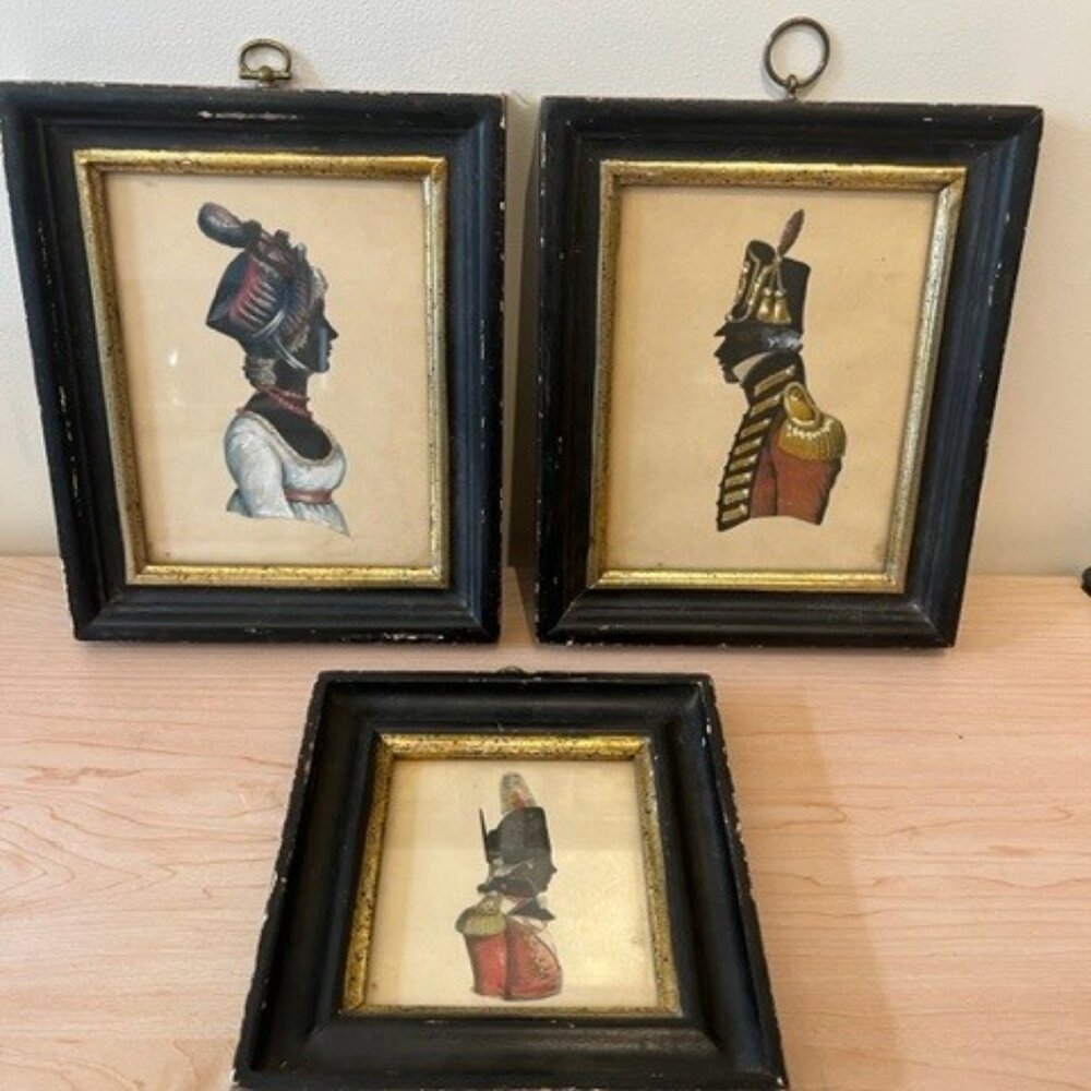 Set of Three Vintage Silhouette Wall Prints